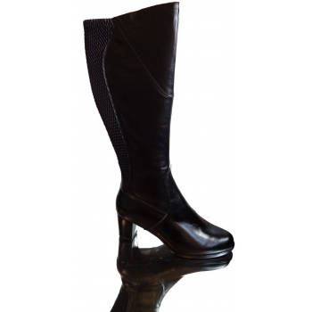 Kozaki ze skóry z szeroką cholewką 48 cm